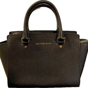 Micheal Koors Black Saffiano Leather Satchel